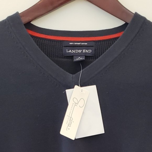 Lands' End Men's Navy V-neck Sweater Size Small - Picture 2 of 8